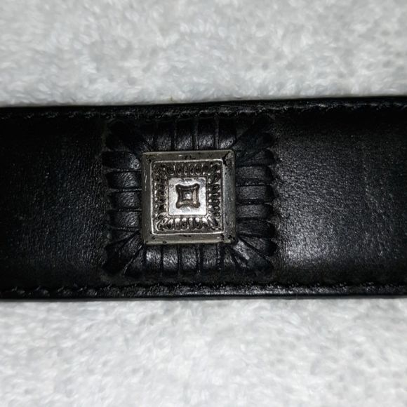 REI Leather Square Silver Concho Belt 24-28" - Picture 3 of 8